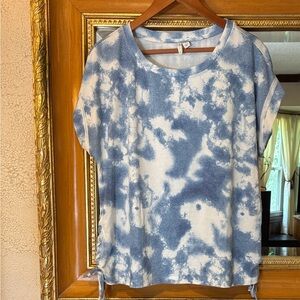 Cato Blue & White Tie Dye Tee - Size L